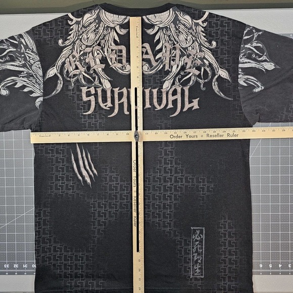 Red Ape Tshirt Mens Large Lion Survival Embellished Embroidered Streetwear Biker - Picture 8 of 12